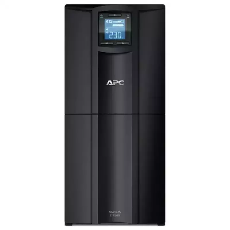 APC Smart-UPS C, linijinė sąveika, 3 kVA, bokštas, 230 V, 8x IEC C13 + 1x IEC C19 lizdai, USB ir nuoseklioji sąsaja, AVR, grafinis LCD