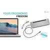 i-tec USB-C Metal Ergonomic 3x 4K Display Dock su 100 W įkrovimu ir 100 W įkrovikliu