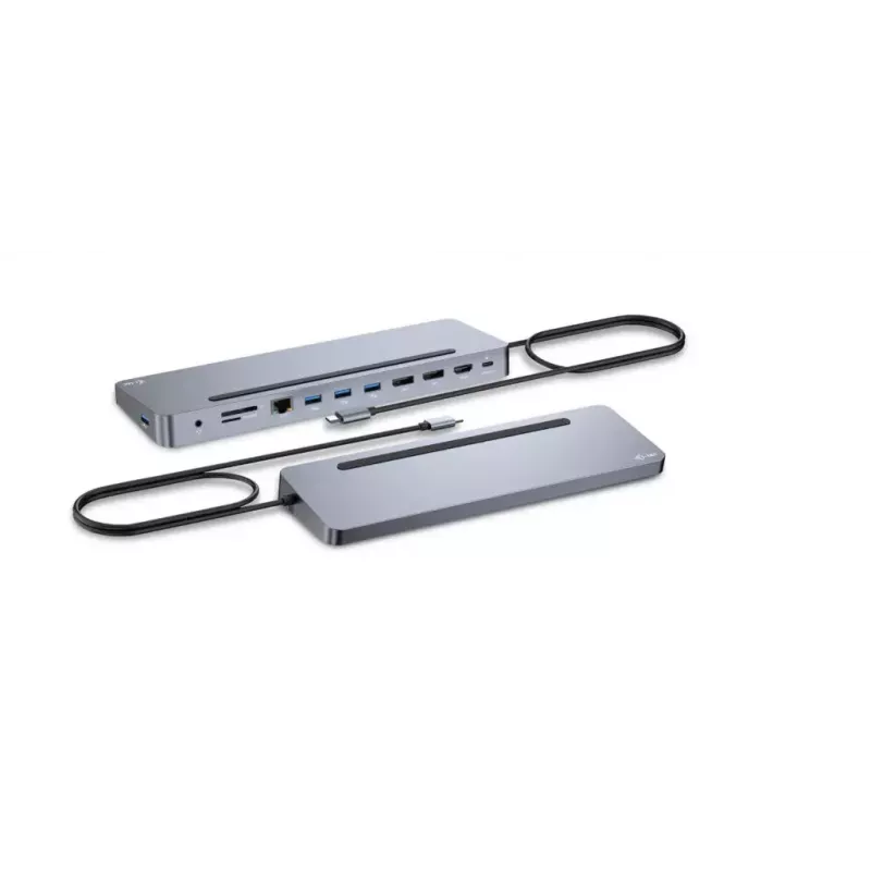 i-tec USB-C Metal Ergonomic 3x 4K Display Dock su 100 W įkrovimu ir 100 W įkrovikliu