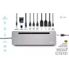 i-tec USB-C Metal Ergonomic 3x 4K Display Dock su 100 W įkrovimu ir 100 W įkrovikliu