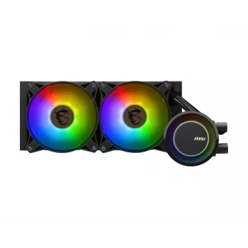 MSI MAG Coreliquid E240 skysčio aušinimo komplektas, 240 mm radiatorius, 2x 120 mm ventiliatoriai, juoda