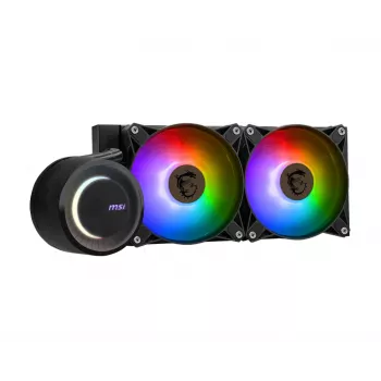 MSI MAG Coreliquid E240 skysčio aušinimo komplektas, 240 mm radiatorius, 2x 120 mm ventiliatoriai, juoda
