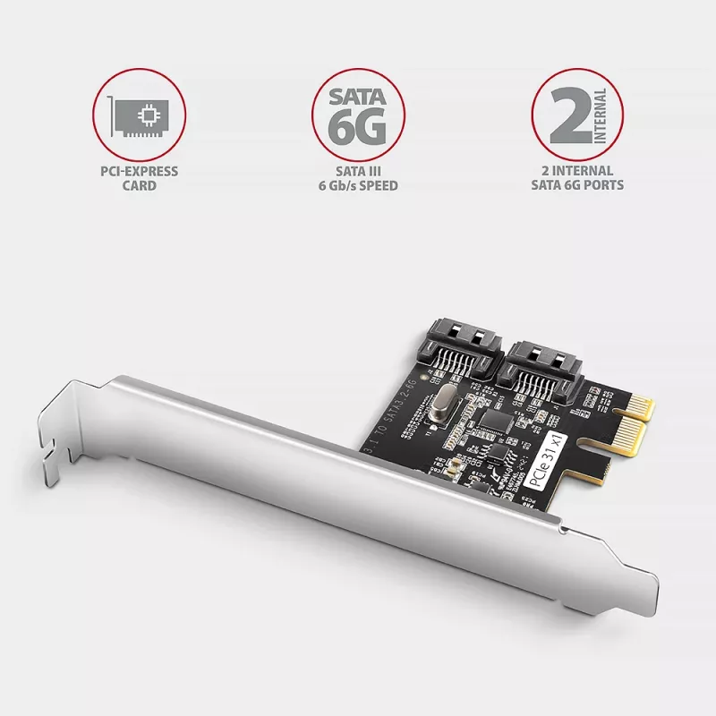 Vidinis SATA adapteris Axagon PCES-SJ2 PCIe 2 Gbit/s juodas