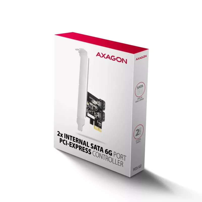 Vidinis SATA adapteris Axagon PCES-SJ2 PCIe 2 Gbit/s juodas