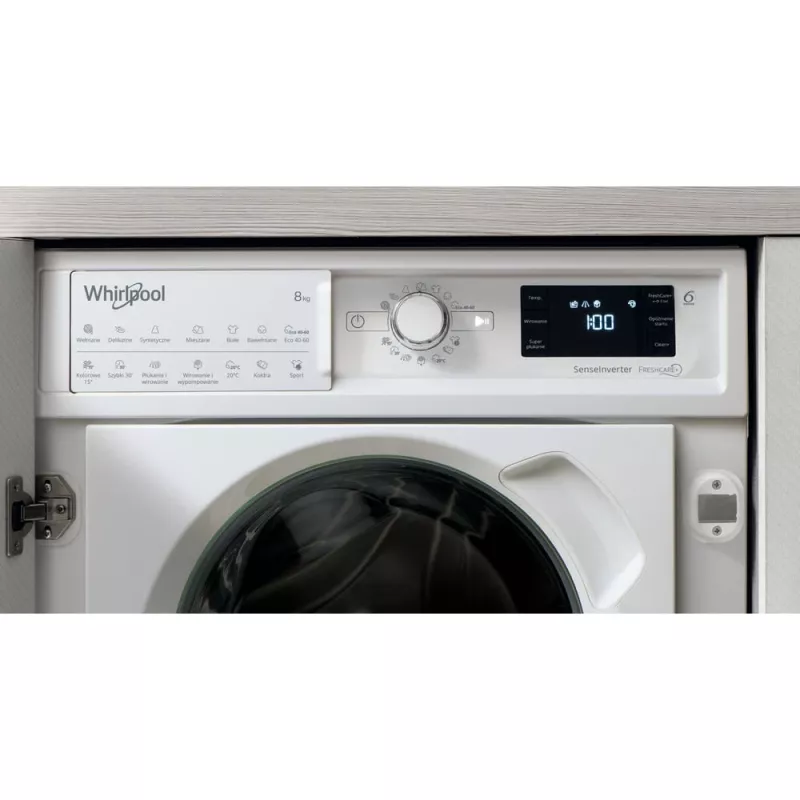 Įmontuojama skalbimo mašina Whirlpool BI WMWG 81485 PL, 8 kg, 1400 aps./min., balta