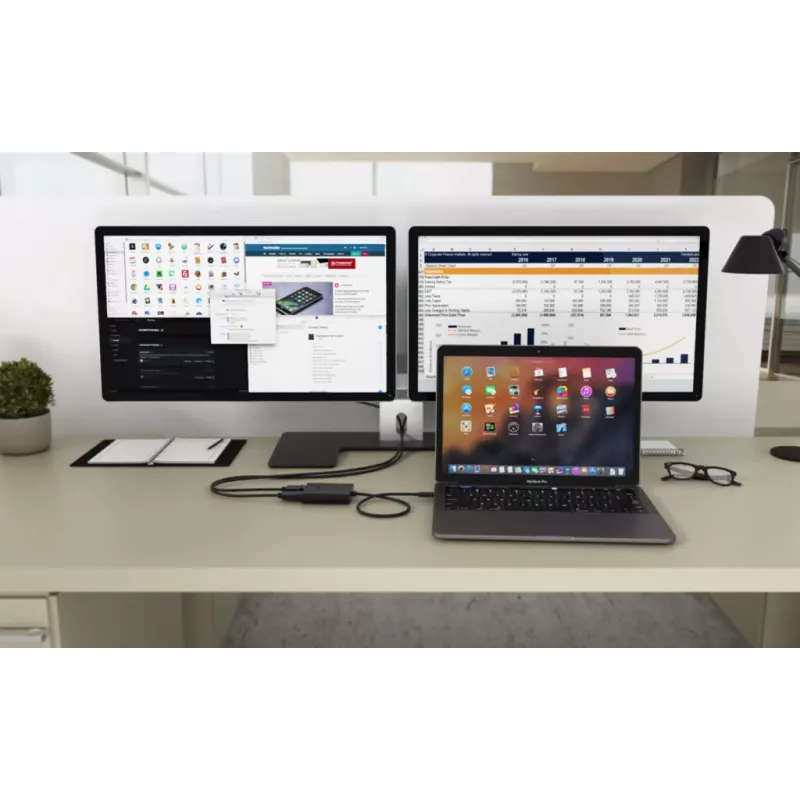 i-tec USB-C dvigubas 4K/60Hz (vienas 8K/30Hz) HDMI vaizdo adapteris