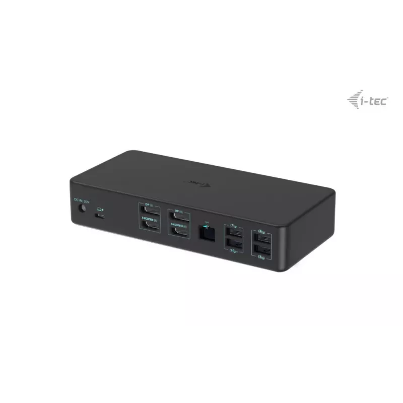 i-tec USB 3.0 / USB-C / Thunderbolt 3 profesionali dviejų 4K ekranų dokų stotis 2 karta + Power Delivery 100 W