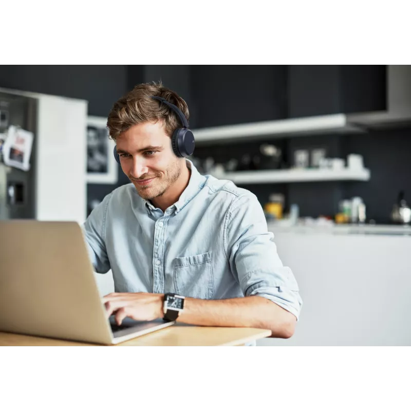Belaidės ausinės ant galvos JVC HA-S36W-A-U mėlynos – Bluetooth 5.2, 35 h veikimo laikas, įmontuotas mikrofonas