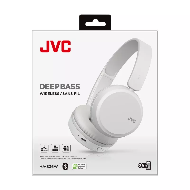Ausinės JVC Deep Bass Bluetooth On Ear Baltos