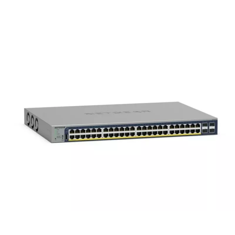 NETGEAR GS728TP valdomas L2/L3/L4 Gigabit Ethernet (10/100/1000) jungiklis su PoE+ ir 4 SFP prievadais, pilka spalva