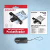 Axagon CRE-SMPC USB-C Smart kortų / ID kortelių skaitytuvas PocketReader, juodas