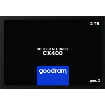 2,5 colio SATA III SSD GOODRAM CX400 2,05 TB (2048 GB) 3D NAND, Skaitymas 550 MB/s, Rašymas 500 MB/s, TBW 720, MTBF 2 000 000 h