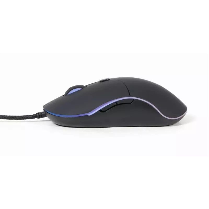Laidinė USB žaidimų pelė GEMBIRD MUS-UL-02 – ambidekstrinė, 2400 DPI, 6 mygtukai, juoda