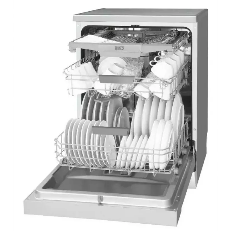 Laisvai pastatoma indaplovė AMICA DFM64C7EOQIH, 14 komplektų, Inox, 47 dB, energijos klasė C