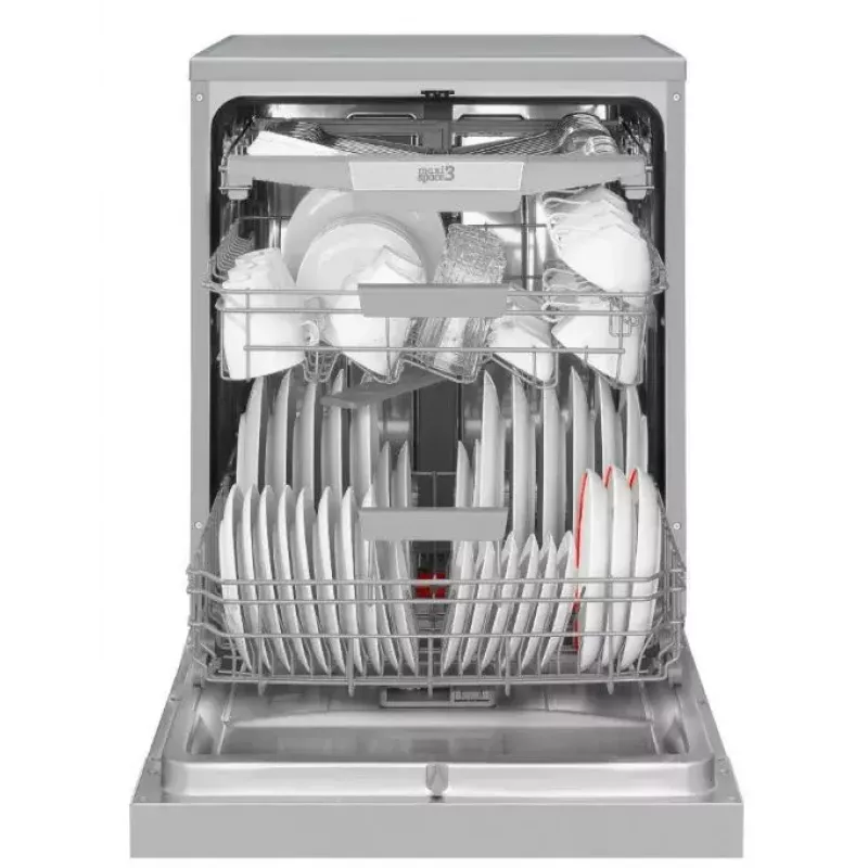 Laisvai pastatoma indaplovė AMICA DFM64C7EOQIH, 14 komplektų, Inox, 47 dB, energijos klasė C