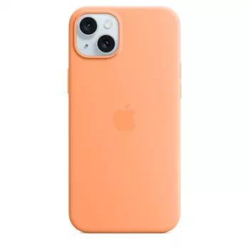 APPLE Silikoninis Dėklas su MagSafe iPhone 15 Plus Sorbet Oranžinis