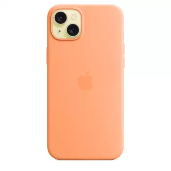 APPLE Silikoninis Dėklas su MagSafe iPhone 15 Plus Sorbet Oranžinis