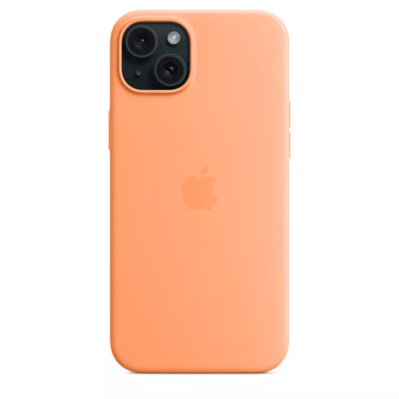 APPLE Silikoninis Dėklas su MagSafe iPhone 15 Plus Sorbet Oranžinis