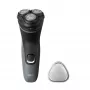 Philips Shaver 1000 Series S1142/00 Elektrinis skustuvas, rotacinis, juodas/pilkas, PowerCut ašmenų sistema, SH30, 2 metai, baterija