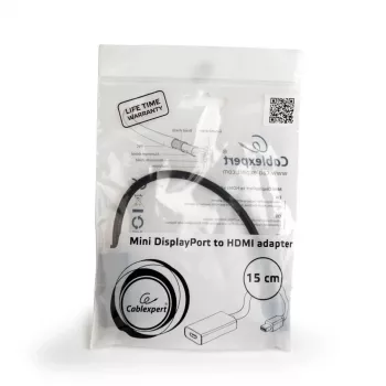 Mini DisplayPort į HDMI laidas Gembird A-MDPM-HDMIF4K-01 0.15 m, 4K, juodas