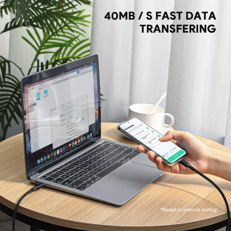USB-C laidas AUKEY CB-KCC102 1,8m juodas 0,48 Gbit/s