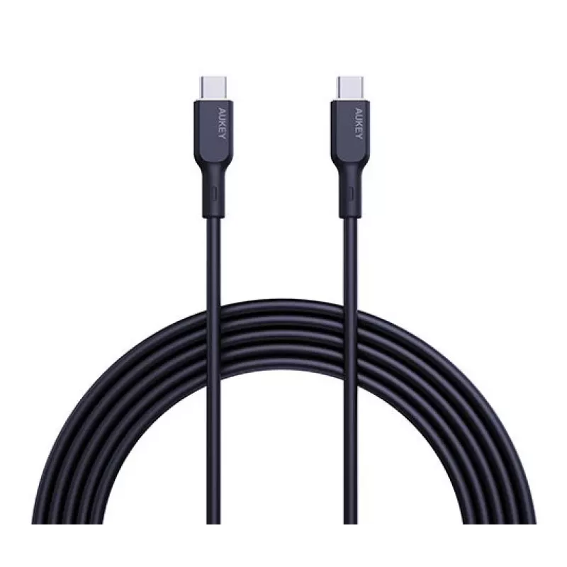 AUKEY USB-C į USB-C įkrovimo laidas – PD 100W 5A – 1m juodas (silikonas)