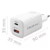 Vidinis greitasis įkroviklis QOLTEC 50765 — 65W USB-C PD 3.0 + USB-A, 5–20V, Type-C Eurokištukas, 2 įrenginiai