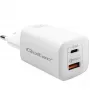 Vidinis greitasis įkroviklis QOLTEC 50765 — 65W USB-C PD 3.0 + USB-A, 5–20V, Type-C Eurokištukas, 2 įrenginiai