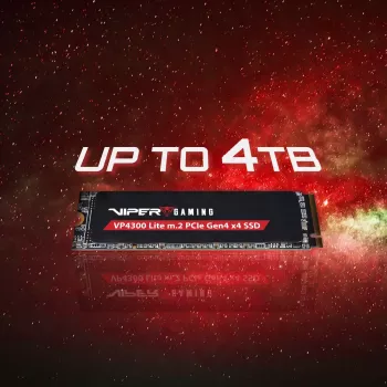 SSD M.2 2280 NVMe PATRIOT VP4300 Lite 4 TB, PCIe 4.0 x4, Skaitymas 7400 MB/s, Rašymas 6000 MB/s, NVMe 2.0