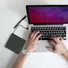 Išorinis DVD-RW optinis įrenginys Qoltec 51858, USB 2.0 & eSATA, dėklo įdėjimas, juodas, 24x CD / 8x DVD
