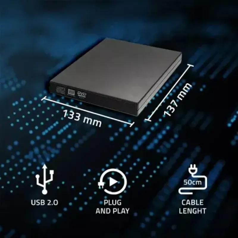 Išorinis DVD-RW optinis įrenginys Qoltec 51858, USB 2.0 & eSATA, dėklo įdėjimas, juodas, 24x CD / 8x DVD