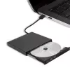 Išorinis DVD-RW optinis įrenginys Qoltec 51858, USB 2.0 & eSATA, dėklo įdėjimas, juodas, 24x CD / 8x DVD