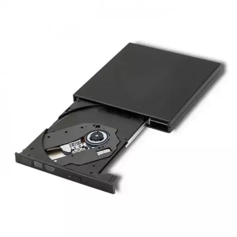 Išorinis DVD-RW optinis įrenginys Qoltec 51858, USB 2.0 & eSATA, dėklo įdėjimas, juodas, 24x CD / 8x DVD
