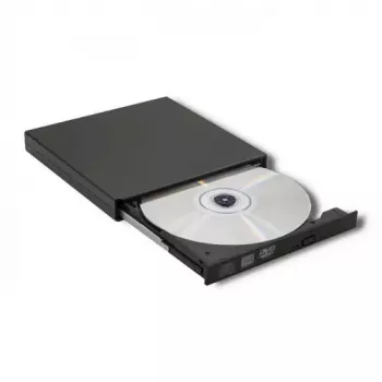 Išorinis DVD-RW optinis įrenginys Qoltec 51858, USB 2.0 & eSATA, dėklo įdėjimas, juodas, 24x CD / 8x DVD