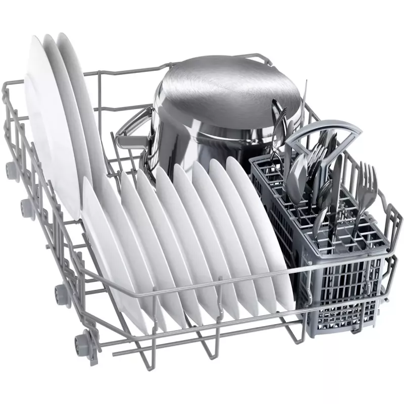 Bosch indaplovė SPS2HKW58E — Serie 2 siaura 45 cm, 10 komplektų, 46 dB, nerūdijančio plieno vidus