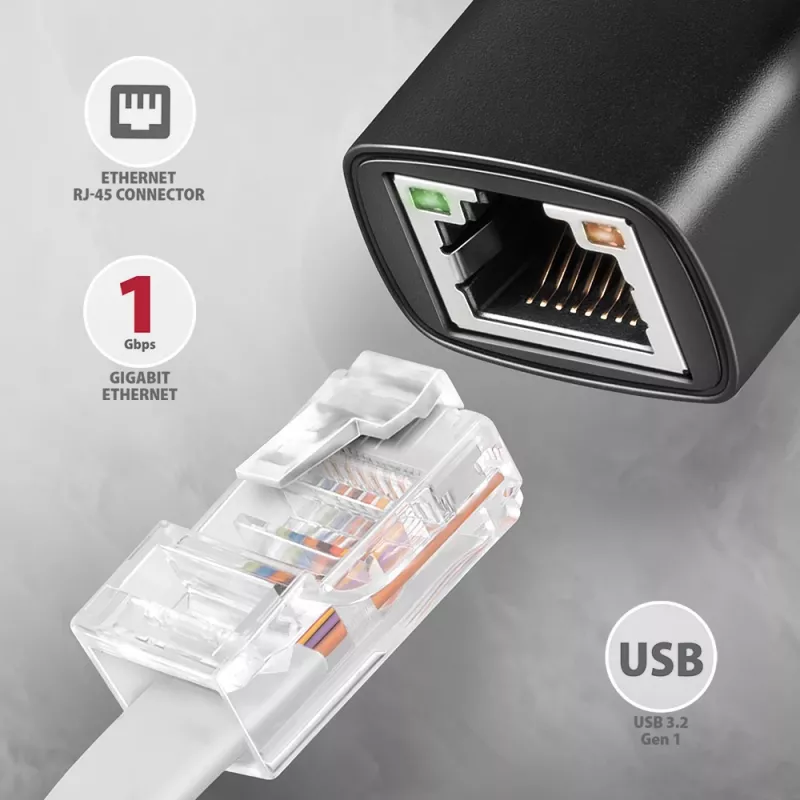 Axagon ADE-ARC USB-C 3.2 Gen 1 – Gigabit Ethernet adapteris, Realtek 8153