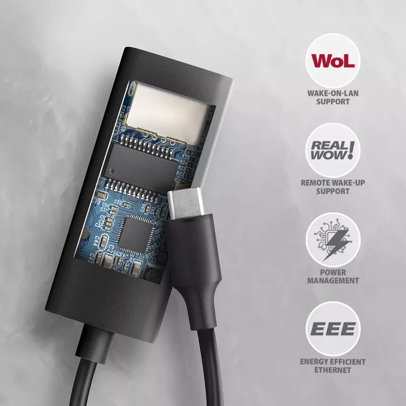 Axagon ADE-ARC USB-C 3.2 Gen 1 – Gigabit Ethernet adapteris, Realtek 8153
