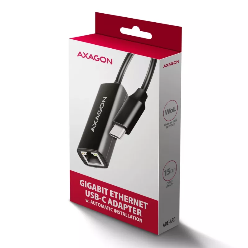 Axagon ADE-ARC USB-C 3.2 Gen 1 – Gigabit Ethernet adapteris, Realtek 8153