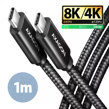 USB-C laidas Axagon BUCM4X-CM10AB USB4 Gen 3x2 1m Juodas