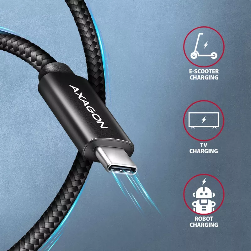 USB-C laidas Axagon BUCM4X-CM10AB USB4 Gen 3x2 1m Juodas