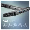Axagon HMC-5H8K USB 5Gbps šakotuvas 2x USB-A USB-C HDMI 8k/30Hz PD 100W kabelis USB-C Wired USB 3.2 Gen 1 (3.1 Gen 1) Type-C Pilka