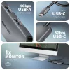 Axagon HMC-5H8K USB 5Gbps šakotuvas 2x USB-A USB-C HDMI 8k/30Hz PD 100W kabelis USB-C Wired USB 3.2 Gen 1 (3.1 Gen 1) Type-C Pilka