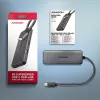 Axagon HMC-5H8K USB 5Gbps šakotuvas 2x USB-A USB-C HDMI 8k/30Hz PD 100W kabelis USB-C Wired USB 3.2 Gen 1 (3.1 Gen 1) Type-C Pilka