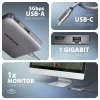Axagon HMC-5HL USB 5Gbps šakotuvas, 2x USB-A, HDMI 4k/60Hz, RJ-45, PD 100W, 20cm USB-C laidas