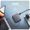 Axagon HMC-5HL USB 5Gbps šakotuvas, 2x USB-A, HDMI 4k/60Hz, RJ-45, PD 100W, 20cm USB-C laidas