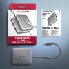 Axagon HMC-5HL USB 5Gbps šakotuvas, 2x USB-A, HDMI 4k/60Hz, RJ-45, PD 100W, 20cm USB-C laidas