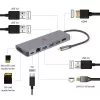 USB šakotuvas GEMBIRD A-CM-COMBO5-05 — USB 3.2 Gen 1 Type-C, 3x USB-A, HDMI, RJ-45, SD/microSD, 100W PD