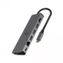 USB šakotuvas GEMBIRD A-CM-COMBO5-05 — USB 3.2 Gen 1 Type-C, 3x USB-A, HDMI, RJ-45, SD/microSD, 100W PD