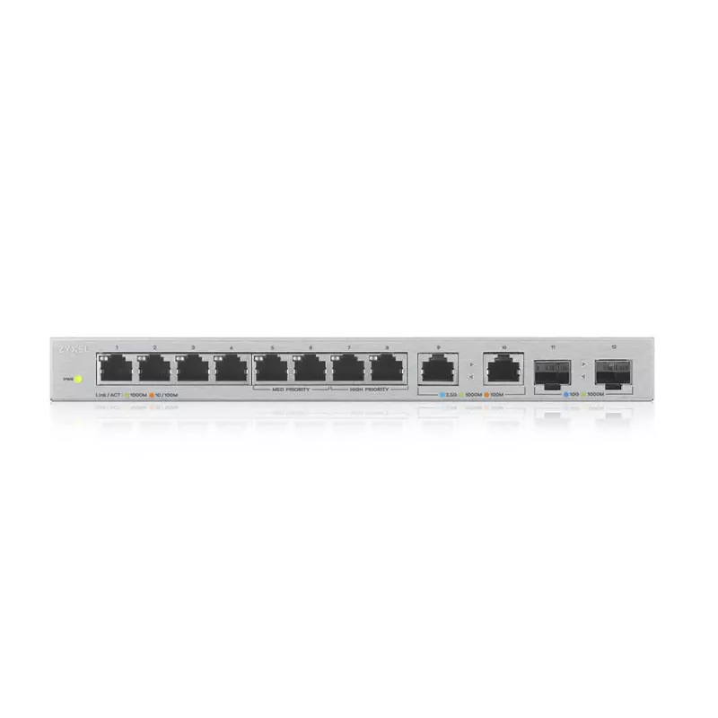 Zyxel XGS1010-12-ZZ0102F tinklo jungiklis, nevaldomas, Gigabit Ethernet (10/100/1000), pilka