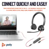 HP Poly Blackwire 3325 Stereo ausinės su mikrofonu, sertifikuotos Microsoft Teams, USB-C jungtimi, 3,5 mm lizdu ir USB-C/A adapteriu